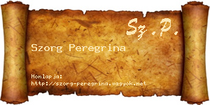 Szorg Peregrina névjegykártya